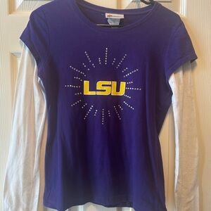 LSU Kids Long Sleeve Tee - Purple and White